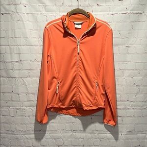 New Balance Women's Vibrant Orange Athletic Zip Up Lightweight Sweatshirt Size S